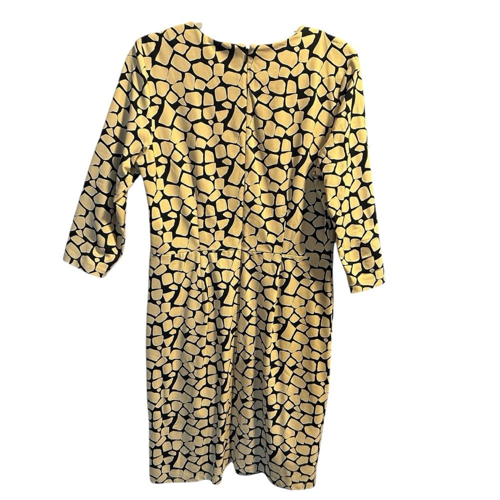 J.McLaughlin Catalina Cloth Animal Print Sheath Dress Black & Yellow Size L - Picture 2 of 6